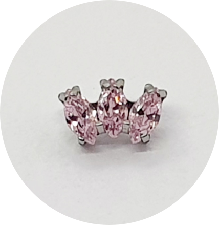 Labret Micro Navete Zircônia Rosa