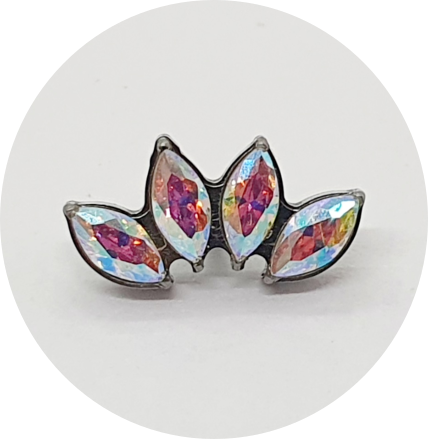 Labret Navete Zircônia Furta-cor 4P
