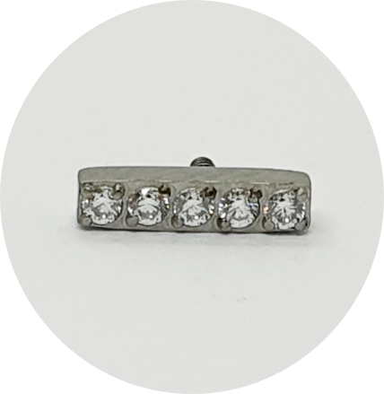 Labret Barra Zircônias cravejadas 5P