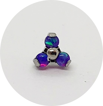 Labret Mini Trinity Opala Lilás Chapa Central