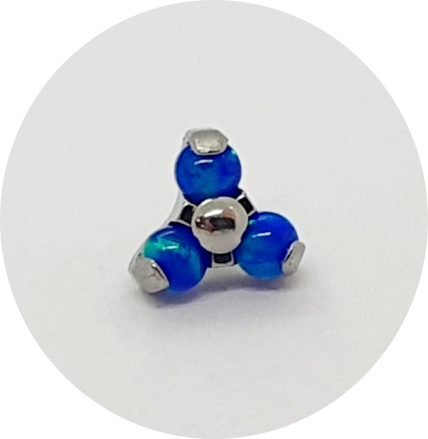 Labret Mini Trinity Opala Azul Chapa Central