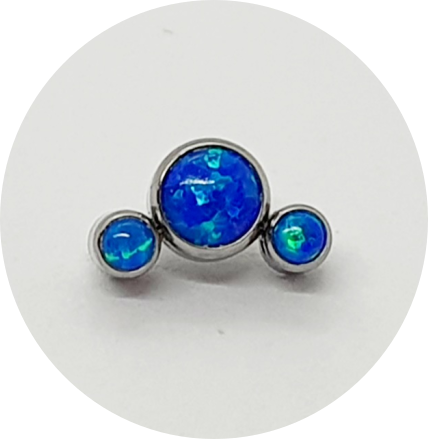 Labret Mini Opala Azul e Verde 3P