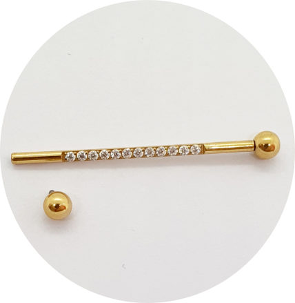 Transversal Zircônias cravejadas PVD Gold