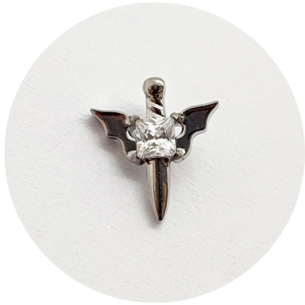 Labret Mini Adaga Com Zircônia Square