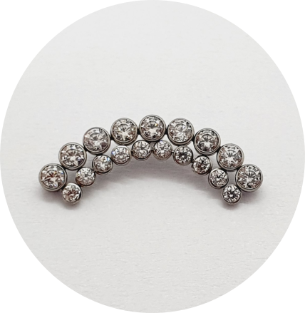 Labret Cluster Duplo Zircônia 19P
