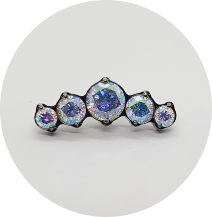 Labret Cluster Zircônia Furta-cor Prongset 5P