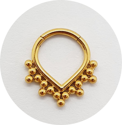Segmento Articulado Gota com mini esferas PVD Gold