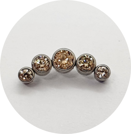 Labret Mini Cluster Zircônia 5P - Várias Cores