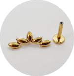 Labret Cluster Navete - Natural e PVD Gold - Imagem 2