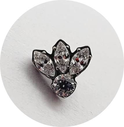 Labret Mini Navete Zircônia 4P - Várias Cores