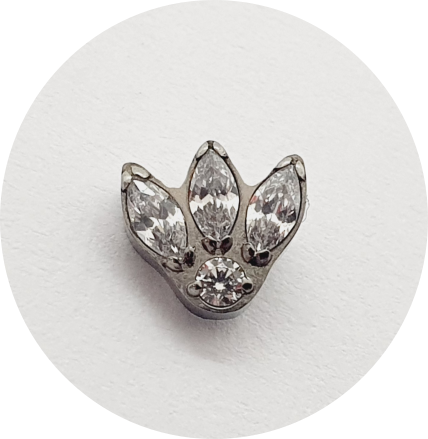 Labret Mini Navete Zircônia 4P M2