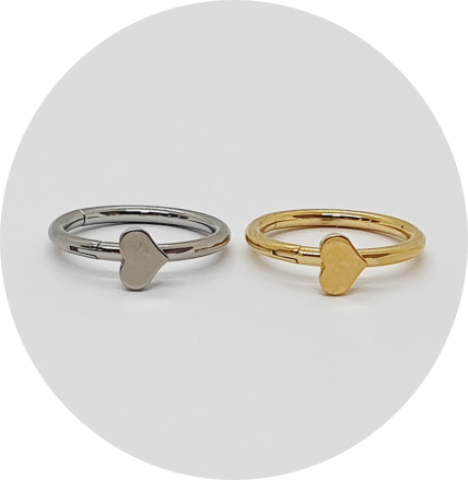 Segmento Articulado Coração M2 - Natural e PVD Gold