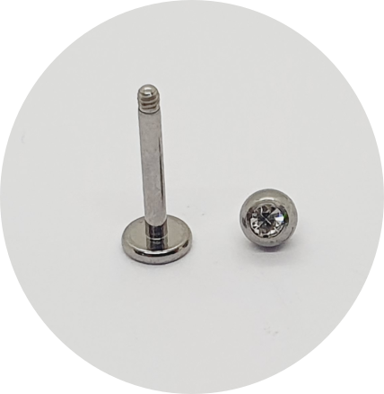 Labret Esfera com Zircônia M2 (rosca externa)