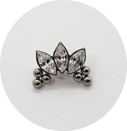 Labret Navete Zircônia 3P 6B M2