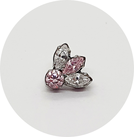 Labret Mini Navete Zircônia - Várias Cores