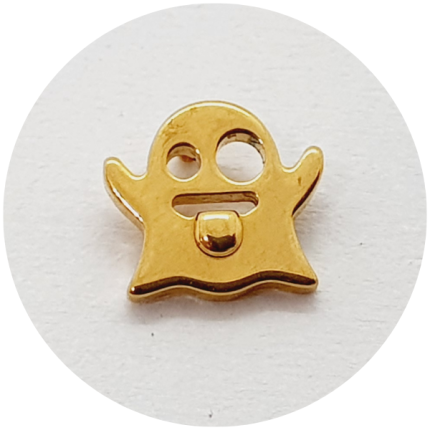 Labret Fantasma PVD Gold - haste em titânio natural