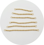 Corrente Esferas de 2mm - Natural e PVD Gold