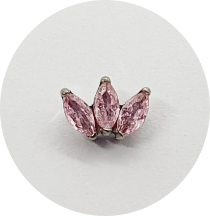 Labret Navete Zircônia Rosa M4