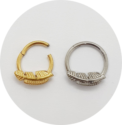 Segmento Articulado Pena - Natural e PVD Gold