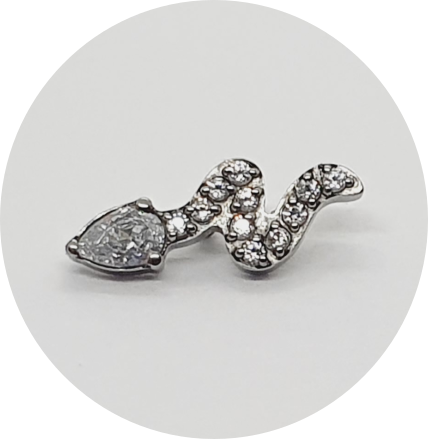 Labret Cobra Zircônias Cravejadas