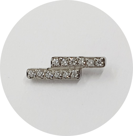 Labret Mini Barra Dupla Zircônias cravejadas