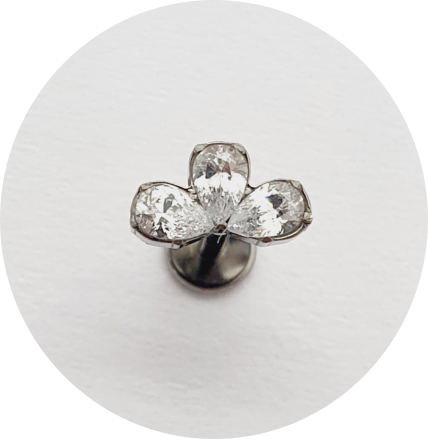 Labret Mini Pétalas Zircônia 3P - Várias Cores
