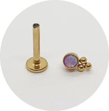 Labret Mini Opala Rosa 3B PVD Gold