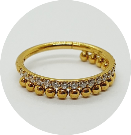 Segmento Articulado Zircônias e Esferas PVD Gold