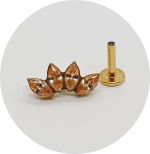 Labret Cluster Navete Zircônia 4P PVD Gold- Várias Cores - Imagem 4