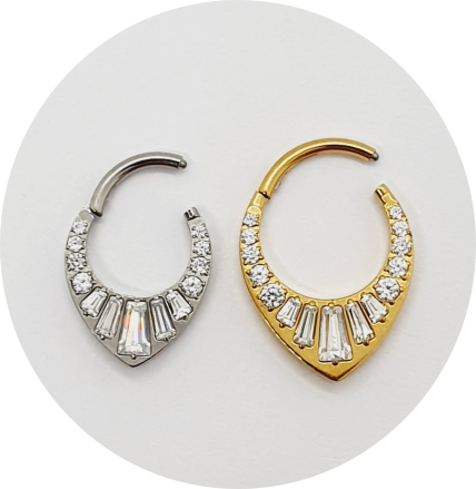Segmento Articulado Zircônia Marquises - Natural e PVD Gold