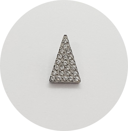 Labret Triângulo Chapa Zircônias cravejadas