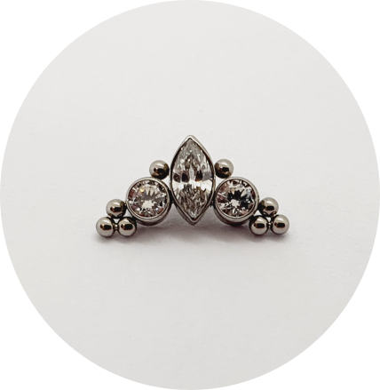 Labret Navete Zircônia Flat 3P 8B