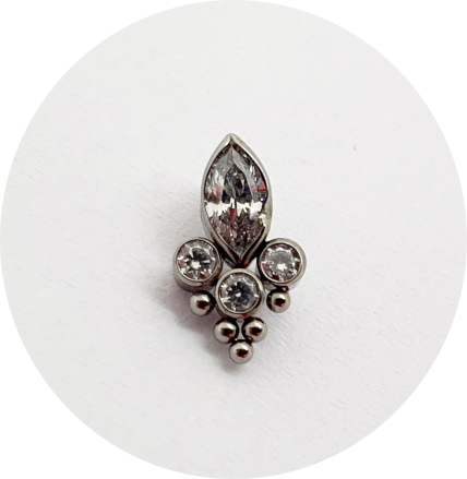 Labret Navete Zircônia Flat 4P 5B