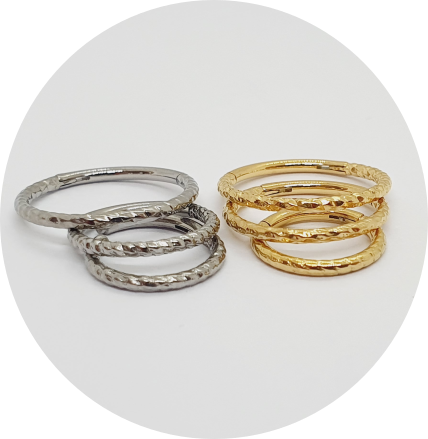 Segmento Articulado Retorcido M2 - Natural e PVD Gold