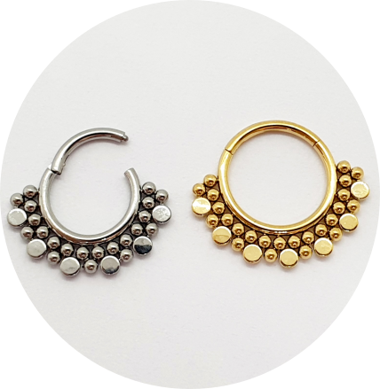 Segmento Articulado Micro Bolhas e chapinhas - Natural e PVD Gold