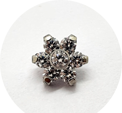 Labret Flor de Zircônia