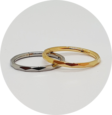 Segmento Articulado Facetado - Natural e PVD Gold