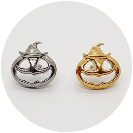 LABRET ABÓBORA PUSH PIN - NATURAL OU PVD GOLD - HASTE EM TITÂNIO NATURAL