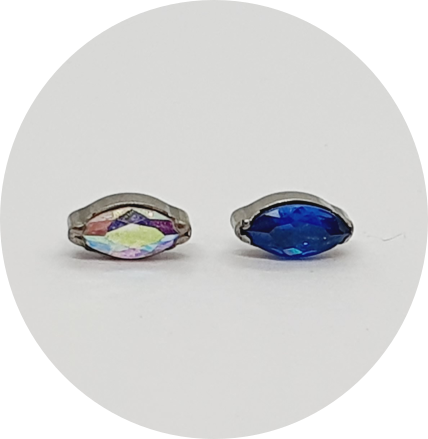 Labret Micro navete Zircônia - Furta-cor ou Azul escuro