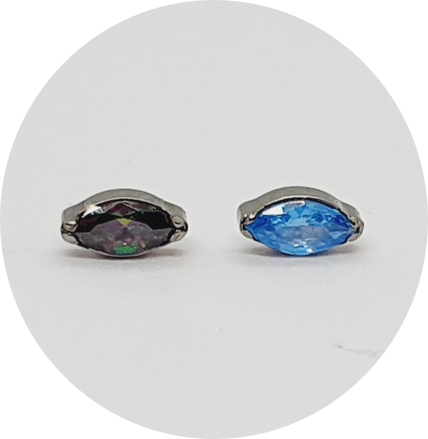 Labret Micro navete Zircônia - Vitral ou Azul Claro