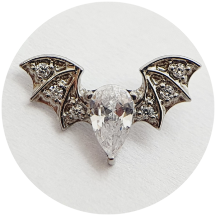Labret Morcego com Zircônia Gota