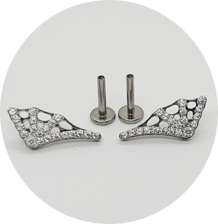 Labret Teia de Aranha zircônias cravejadas