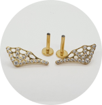 Labret Teia de Aranha zircônias cravejadas PVD Gold