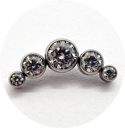 Labret Cluster Zircônia 5P