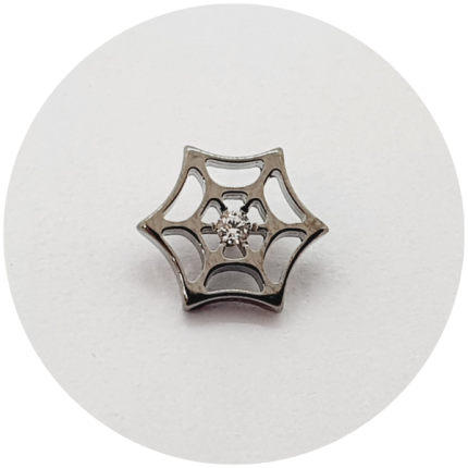 Labret teia de aranha com zircônia