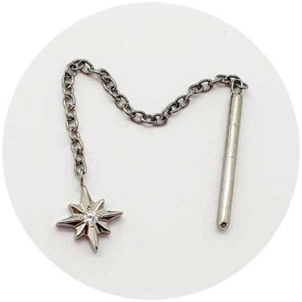 Corrente com pingente estrela com zircônia
