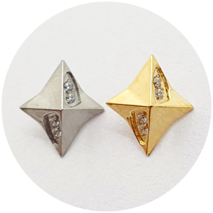 Labret Estrela de Belém com zircônias - Natural ou PVD Gold