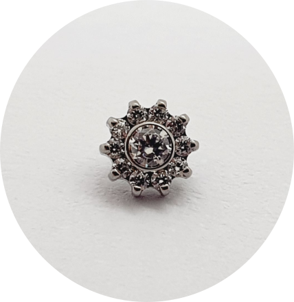 Labret Mini Flor de zircônias