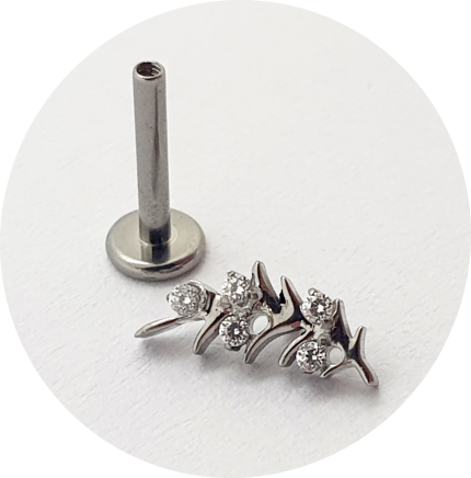 Labret Gota de Orvalho Zircônias 5P