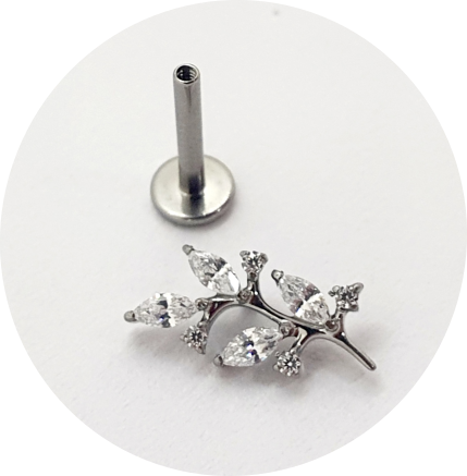 Labret Galho de zircônias M2